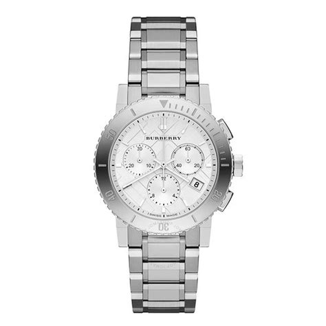 Burberry City Chronograph Silver Dial Stainless Steel Unisex 